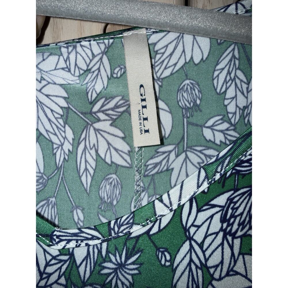 Gilli Dress Green Leaves Floral Size 3x Tied Sleeves Summer Beach Casual Dress - Picture 4 of 7